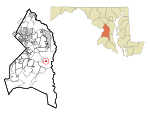 Prince George's County Maryland Incorporated and Unincorporated areas Upper Marlboro Highlighted